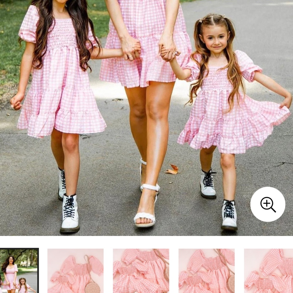 Pink Gingham Kids Dress Mia Bella